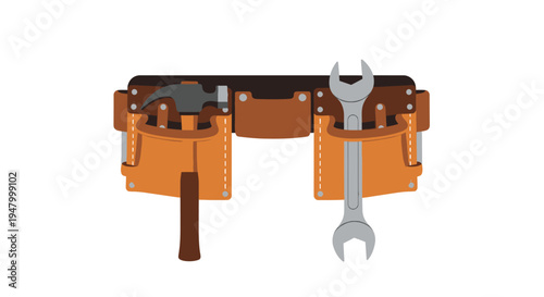 Tool Belt with Wrench and Hammer