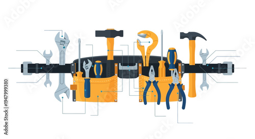 Tool Belt with Various Tools