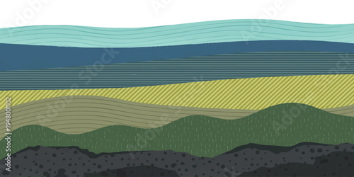Abstract geological soil layers cross section with textured patterns, organic wavy shapes and earth strata vector illustration