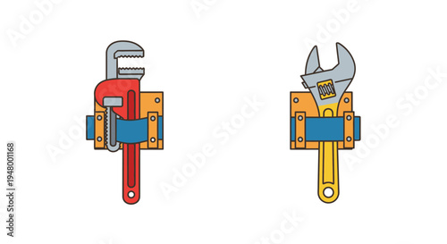 Colorful Wrenches on Boxes