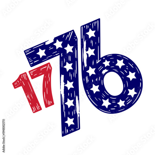 1776 Liberty Celebrate Freedom vector typography