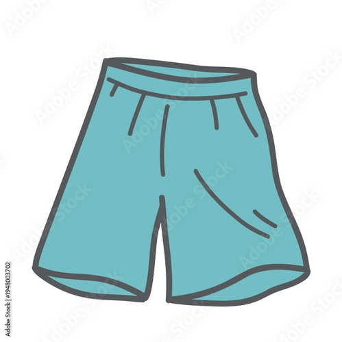 シンプルなハーフパンツ（緑）のイラスト