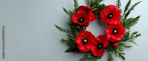 Wallpaper Mural Poppy wreath paying tribute on a simple background for Remembrance Day. Torontodigital.ca