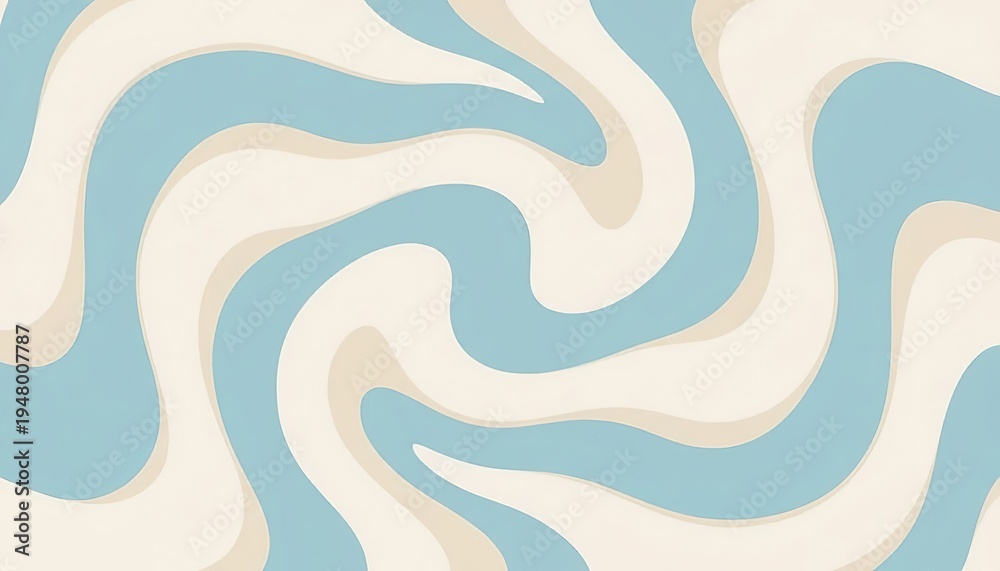 Obraz premium Abstract horizontal background with colorful waves. Trendy vector illustration in style retro 60s, 70s. Pastel colors 