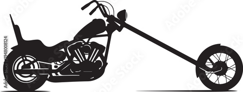 Vector illustration of a chopper motorcycle