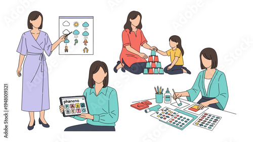 Daycare moments captured: Scenes of educational and recreational activities in a daycare setting, offering a glimpse into the joyful environment