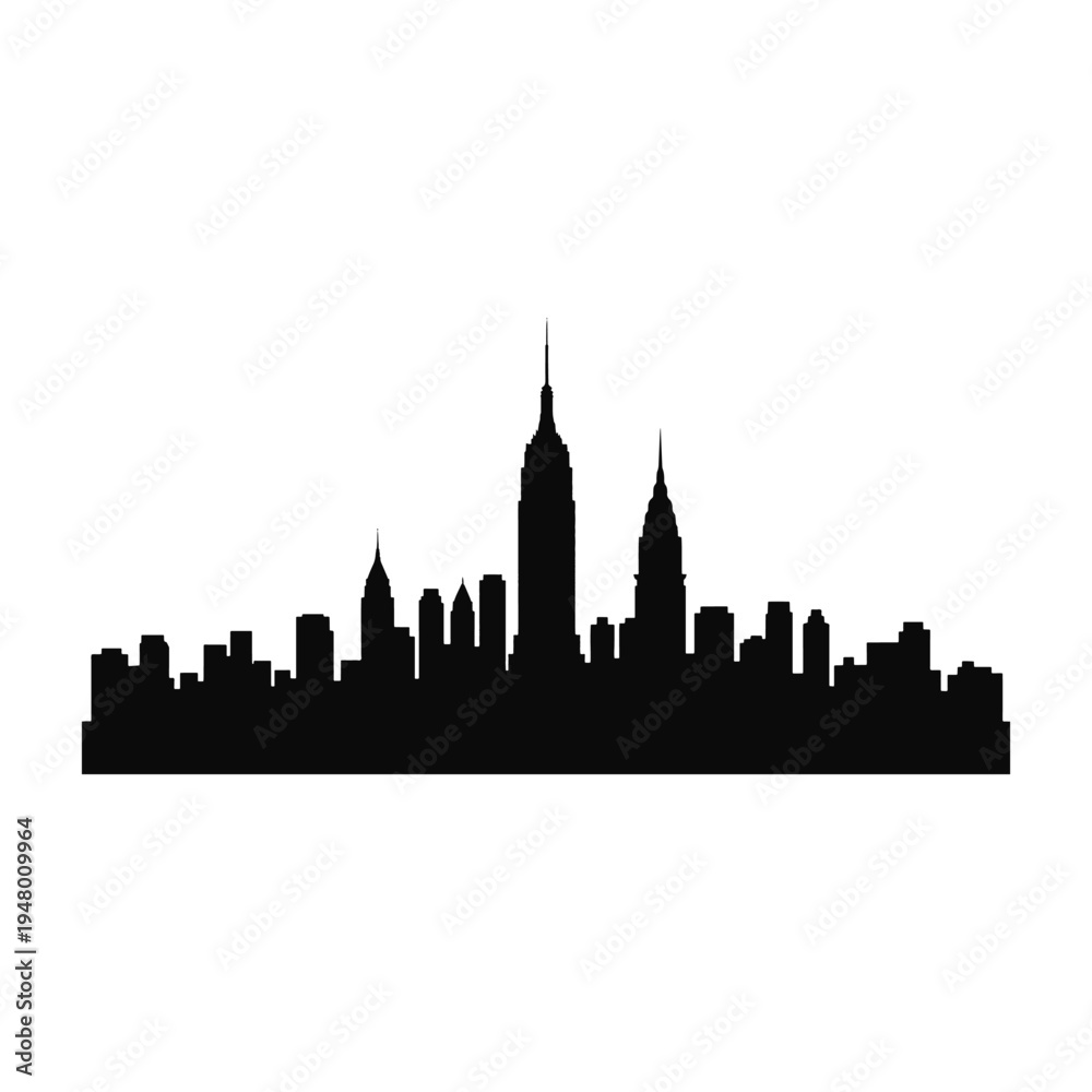 Fototapeta premium New York City Skyline Silhouette
