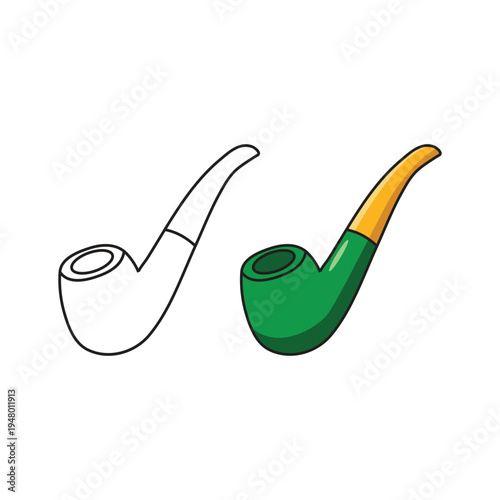 St patricks smoking pipe for irish holiday vector illustration