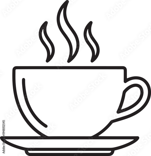 Vector steaming cup of coffee icon