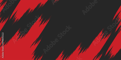 Dynamic black and red grunge halftone abstract background with diagonal brush stroke texture, modern edgy design suitable for sports posters, gaming banners, racing themes, digital ads, n high-energy.