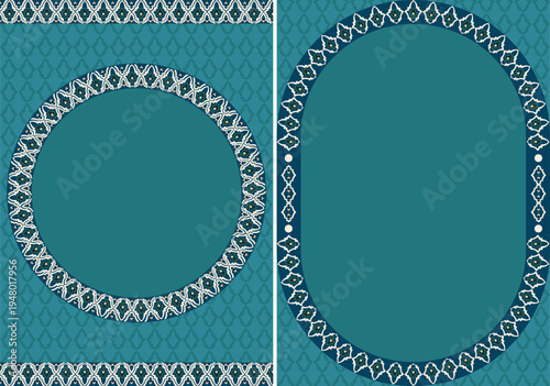 Ornamental Frame Set Traditional Arabic Decorative Vector Background