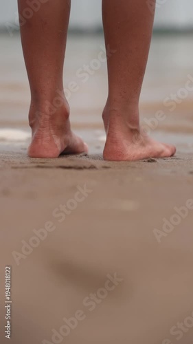 Tropical Beach Shoreline with Calm Ocean Water