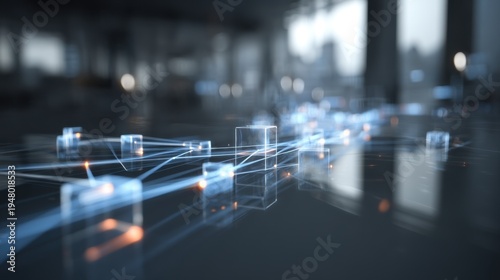 Wallpaper Mural Innovative technology event digital connections and data flow urban setting visual representation futuristic concept Torontodigital.ca