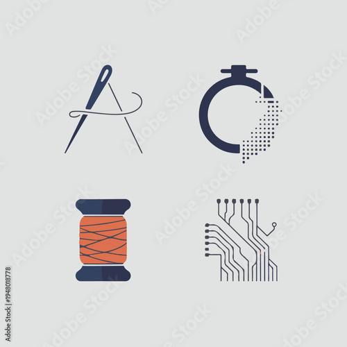 set of vector flags with numbers