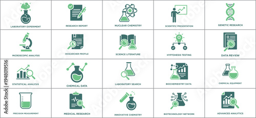 Science and Laboratory Icons Vector Set