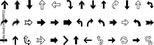 Collection of various arrow icons in different directions and styles