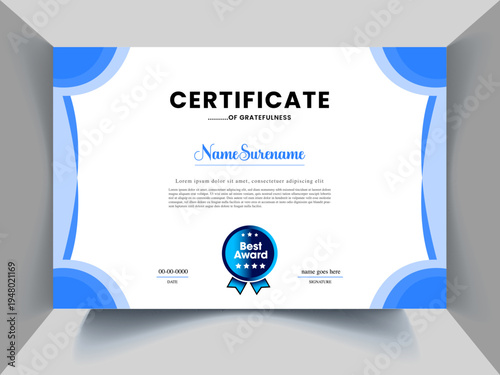 Professional modern certificate design idea concept