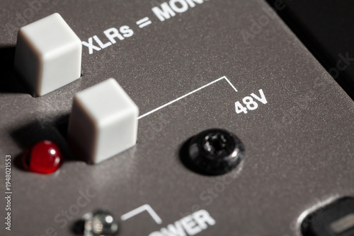 recording mixer 48V microphone phantom power switch