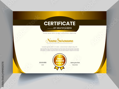 Professional modern certificate design idea concept