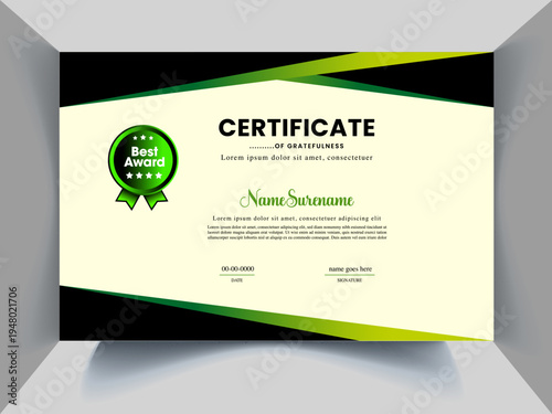 Professional modern certificate design idea concept