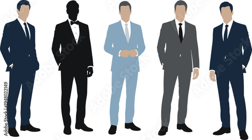 Delivery man character set in green uniform and cap holding parcel and using smartphone isolated flat vector illustration.