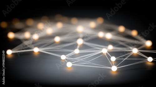 Connecting the dots technology visuals and networks digital realm abstract art dark background conceptual viewpoint