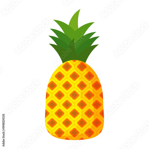 Fresh pineapple fruit illustration, summer pineapple fruit theme. Summer design for holiday promotion and printed on clothing.	
