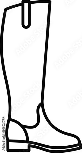 A classic tall equestrian riding boot featuring a sleek leather design with a pull tab detail