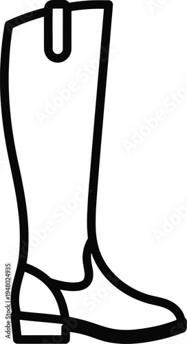 A classic tall riding boot featuring a sleek leather design with a sturdy heel and pull tab loop