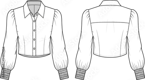 Sleeveless Baby Girls Dress with Peter Pan Collar Technical CAD Drawing Flat Vector Illustration, Kids Fashion Front and Back View Mockup Template