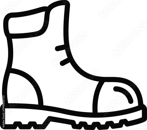 A sturdy leather work boot with a thick rubber sole designed for rugged outdoor construction wear