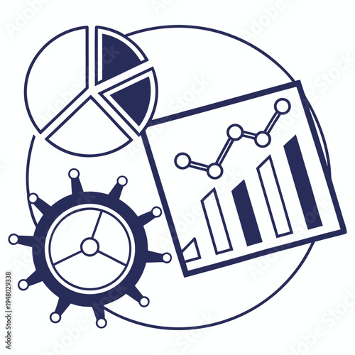 Set of 3 business infographic icons vector