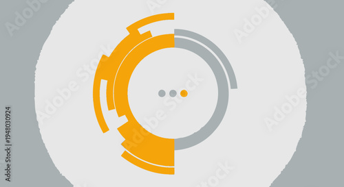 Abstract circular loading progress bar with three dots icon