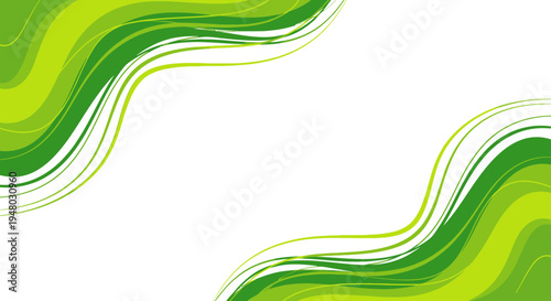 Foto Abstract green curves with fresh flowing gradient design