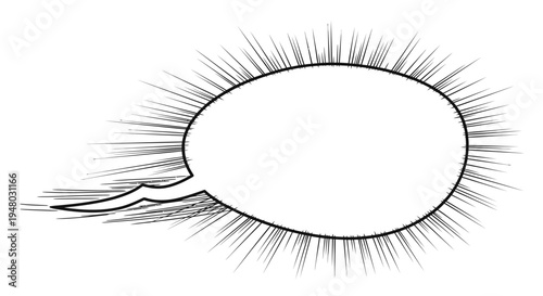 Blank comic book speech bubble with burst effect