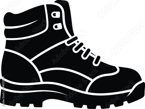 Sturdy hiking boot icon representing reliable footwear for outdoor trekking and adventurous travel