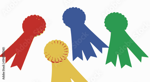 Colorful award ribbons for success and achievement recognition