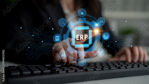 Quadro su tela Enterprise Resource Planning (ERP) system for business process management