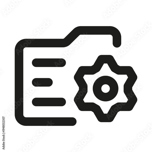 Document Management Line Icon. Professional minimalist symbol designed as a premium vector line icon for file organization, storage, and digital document control