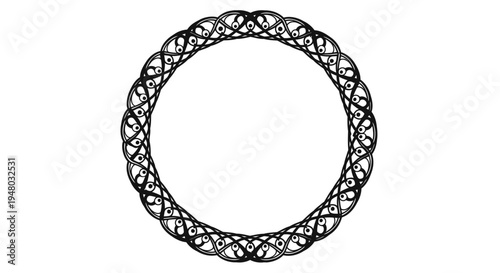 Ornate circular frame border with intricate black pattern