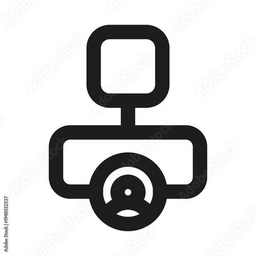 Car DVR Line Icon. Professional minimalist symbol designed as a premium vector line icon for in-car recording, dashcam, and vehicle surveillance