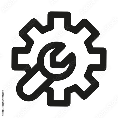 Tools and settings icon. Tools and settings modern professional line icon, minimal vector configuration symbol with clean outline style, unique management control illustration