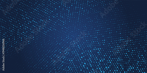 Abstract background blue pixels and circles. Dotted mosaic radial design. Vector Illustration. Eps10.