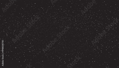 Realistic night sky filled with countless sharp pinprick stars vector background. Random distribution of tiny pure white dots against a solid black. 