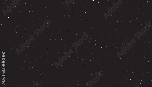 Realistic night sky filled with countless sharp pinprick stars vector background. Random distribution of tiny pure white dots against a solid black. 