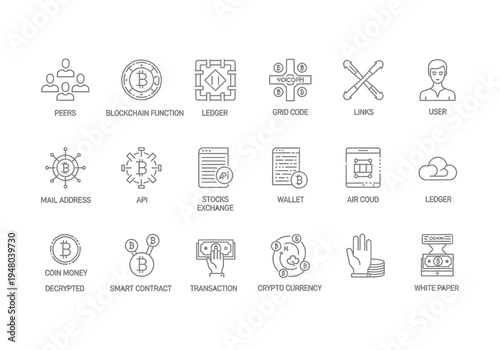 Iconographic guide to various cryptocurrency and digital payment concepts