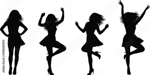 Black silhouettes of professional chefs and restaurant staff with kitchen tools isolated on white background for cooking and hospitality concepts