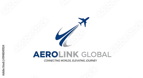 AeroLink Global Connecting Worlds, Elevating Journeys with a Modern Airplane Logo