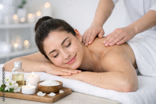 Wallpaper Mural Relaxing massage session with therapist in soothing spa ambiance.. Ai generative Torontodigital.ca