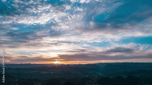 Wallpaper Mural Time Lapse of Majestic Mountain Peaks with God Rays and Clouds Torontodigital.ca